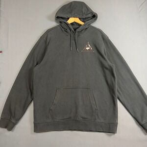 FOX Racing Graphic Hoodie Dark Gray Pullover Sweatshirt Men's XL Cotton Blend